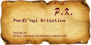 Perényi Krisztina névjegykártya